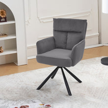 Load image into Gallery viewer, Modern Swivel Chair with Upholstered and Black Legs
