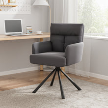 Load image into Gallery viewer, Modern Swivel Chair with Upholstered and Black Legs
