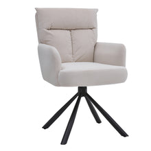 Load image into Gallery viewer, Modern Swivel Chair with Upholstered and Black Legs
