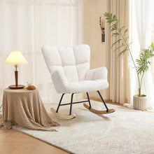Load image into Gallery viewer, 3ft Patchwork Upholstered Rocking Chair with Wooden Skates Rocking Chairs Living and Home 
