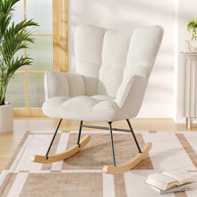 Load image into Gallery viewer, 3ft Patchwork Upholstered Rocking Chair with Wooden Skates
