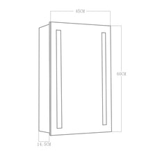 Load image into Gallery viewer, 60cm Height Modern LED Illuminated Bathroom Mirror Cabinet with Socket Bathroom Mirror Cabinets Living and Home 
