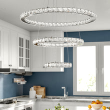 Load image into Gallery viewer, Pendant White LED Crystal Chandelier 2/3 Ring Design Ceiling Light Lighting Lamp-Non-Dimmable Pendants Living and Home 72w 
