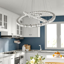 Load image into Gallery viewer, Pendant White LED Crystal Chandelier 2/3 Ring Design Ceiling Light Lighting Lamp-Non-Dimmable Pendants Living and Home 
