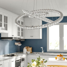 Load image into Gallery viewer, Pendant White LED Crystal Chandelier 2/3 Ring Design Ceiling Light Lighting Lamp-Non-Dimmable Pendants Living and Home 
