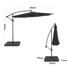 Load image into Gallery viewer, 3M Black Sun Parasol Hanging Banana Umbrella Parasols Living and Home 
