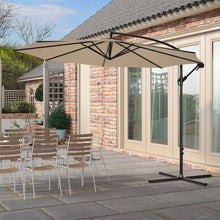 Load image into Gallery viewer, 3M Taupe Sun Parasol Hanging Banana Umbrella Parasols Living and Home Cross base 

