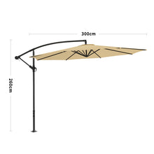 Load image into Gallery viewer, 3M Taupe Sun Parasol Hanging Banana Umbrella Parasols Living and Home 
