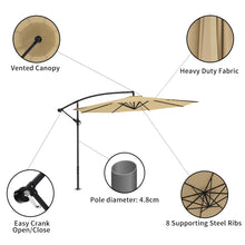 Load image into Gallery viewer, 3M Taupe Sun Parasol Hanging Banana Umbrella Parasols Living and Home 
