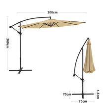 Load image into Gallery viewer, 3M Taupe Sun Parasol Hanging Banana Umbrella Parasols Living and Home 
