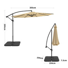 Load image into Gallery viewer, 3M Taupe Sun Parasol Hanging Banana Umbrella Parasols Living and Home 
