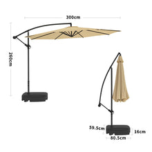 Load image into Gallery viewer, 3M Taupe Sun Parasol Hanging Banana Umbrella Parasols Living and Home 
