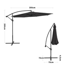 Load image into Gallery viewer, 3M Black Sun Parasol Hanging Banana Umbrella Parasols Living and Home 
