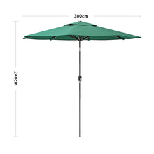 Load image into Gallery viewer, Copy of 3M Backyard Sunshade Parasol Garden Tilt Umbrella with Crank Parasols Living and Home Dark Green 
