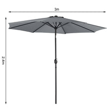 Load image into Gallery viewer, 3M Large Rotating Patio Parasol with Cross Base
