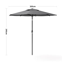 Load image into Gallery viewer, Copy of 3M Backyard Sunshade Parasol Garden Tilt Umbrella with Crank Parasols Living and Home Dark Grey 
