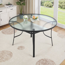 Load image into Gallery viewer, Tempered Glass Outdoor Coffee Table with Parasol Hole
