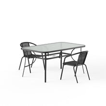 Load image into Gallery viewer, Outdoor Tempered Glass Coffee Table with Two Rattan Chairs,LG0540LG0791
