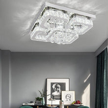 Load image into Gallery viewer, 68 W Square LED Ceiling Light with Crystal Dimmable Warm Light Ceiling Lights Living and Home W 50 x L 50 x H 21 cm Non-Dimmable White Glow
