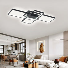 Load image into Gallery viewer, Modern LED Ceiling Light with 3 Black Rectangle Lampshades Ceiling Lights Living and Home 110 cm Non-Dimmable without Remote White Light
