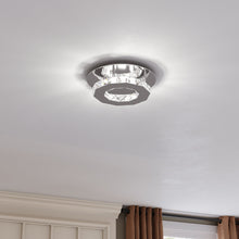 Load image into Gallery viewer, Stacked LED Ceiling Light with Crystal Rims Ceiling Lights Living and Home W 20 x L 20 x H 8 cm Non-dimmable (White Glow) 
