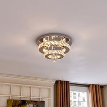 Load image into Gallery viewer, Stacked LED Ceiling Light with Crystal Rims Ceiling Lights Living and Home 
