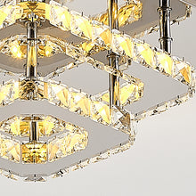 Load image into Gallery viewer, Modern Double-tiers Median-size Crystal LED Ceiling Light
