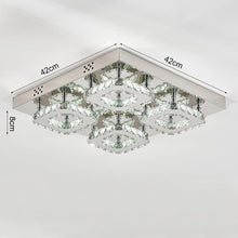 Load image into Gallery viewer, 68 W Square LED Ceiling Light with Crystal Dimmable Warm Light Ceiling Lights Living and Home 
