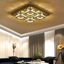 Load image into Gallery viewer, 68 W Square LED Ceiling Light with Crystal Dimmable Warm Light Ceiling Lights Living and Home W 42 x L 42 x H 8 cm Dimmable Warm Glow
