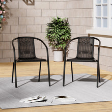 Load image into Gallery viewer, PE Rattan Stacking Garden Chairs Set of 2
