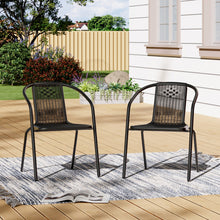 Load image into Gallery viewer, PE Rattan Stacking Garden Chairs Set of 2
