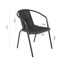 Load image into Gallery viewer, Outdoor Tempered Glass Coffee Table with Two Rattan Chairs,LG0540LG0791
