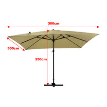 Load image into Gallery viewer, Large Square Canopy Rotating Outdoor Cantilever Parasol with Square Base
