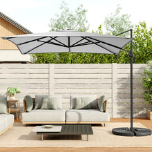 Load image into Gallery viewer, Large Square Canopy Rotating Outdoor Cantilever Parasol with Square Base
