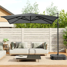 Load image into Gallery viewer, Large Square Canopy Rotating Outdoor Cantilever Parasol with Base
