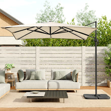 Load image into Gallery viewer, Large Square Canopy Rotating Outdoor Cantilever Parasol with Square Base

