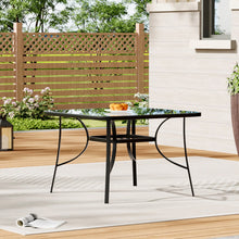 Load image into Gallery viewer, Tempered Glass Outdoor Coffee Table with Parasol Hole
