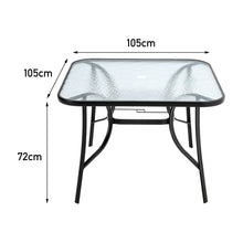 Load image into Gallery viewer, Tempered Glass Outdoor Coffee Table with Parasol Hole
