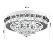 Load image into Gallery viewer, Crystal Round Crystal-droplets LED Semi Flush Mount Ceiling Light
