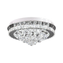 Load image into Gallery viewer, Crystal Round Crystal-droplets LED Semi Flush Mount Ceiling Light
