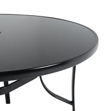 Load image into Gallery viewer, Metallic and Tempered Glass Garden Table with Parasol Hole Outdoor
