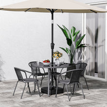 Load image into Gallery viewer, Outdoor Round Dining Set Tempered Glass Table and Rattan Chairs Garden Dining Sets Living and Home 
