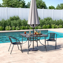 Load image into Gallery viewer, Garden Square Tempered Glass Table and Rattan Chairs Garden Dining Sets Living and Home 
