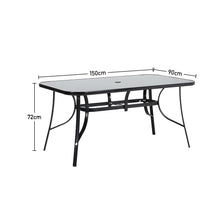 Load image into Gallery viewer, Outdoor Tempered Glass Garden Table with Four Rattan Chairs

