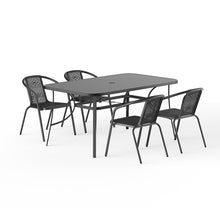Load image into Gallery viewer, Outdoor Tempered Glass Garden Table with Four Rattan Chairs,LG0890LG0792
