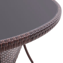 Load image into Gallery viewer, Garden Wicker Tempered Glass Table with Parasol Hole
