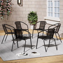 Load image into Gallery viewer, PE Rattan Stacking Garden Chairs Set of 6
