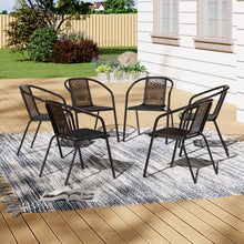 Load image into Gallery viewer, Garden Tempered Glass Rectangle Table with Set of 6 PE Rattan Chairs, LG1253LG0915
