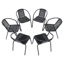 Load image into Gallery viewer, PE Rattan Stacking Garden Chairs Set of 6
