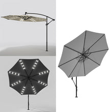 Load image into Gallery viewer, Outdoor 32 LED Lighted Patio Umbrella with Crank Lift System with Base
